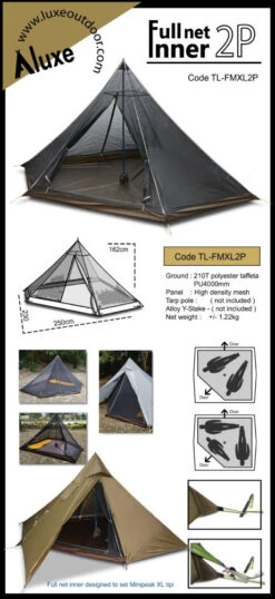 Luxe Outdoor Full Net Inner 2P 3 Luxe Outdoor Full Net Inner 2P -Camping Soldes Boutique luxe outdoor full net inner 2p 2