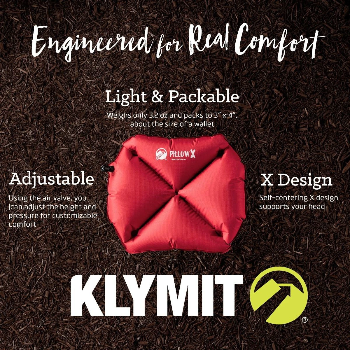 Oreiller Klymit Pillow X Oreiller Klymit Pillow X -Camping Soldes Boutique oreiller coussin klymit pillow