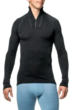 Woolpower Zip Turtleneck Lite -Camping Soldes Boutique sous vetement laine merinos woolpower zip turtleneck lite 03